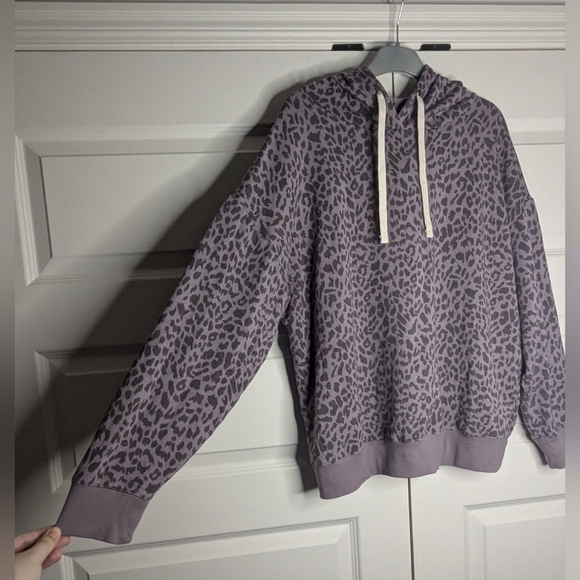 Buffalo David Bitton Womens Large Purple Leopard Print Hoodie - No Pockets - Picture 3 of 13